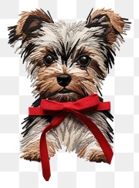 PNG The dog in embroidery style terrier mammal animal.