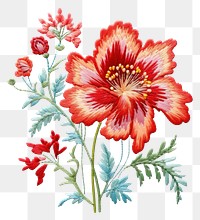 PNG The flower in embroidery style needlework pattern textile