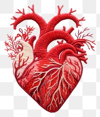 PNG The heart in embroidery style pattern antioxidant creativity.