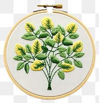 PNG The plant in embroidery style needlework textile pattern.
