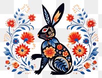 PNG The rabbit in embroidery style pattern mammal art.