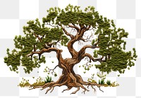 PNG Tree in embroidery style outdoors nature plant.