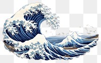 PNG The wave in embroidery style nature ocean sea.
