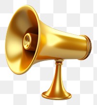 PNG Megaphone icon horn gold white background.