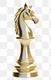PNG A knight horse chess piece animal gold game.