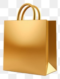 PNG A minimal shopping bag icon handbag gold white background.