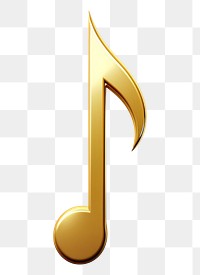 PNG A music note icon symbol gold white background.