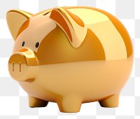 PNG A piggy bank mammal gold white background.