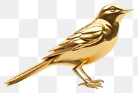 PNG Bird animal gold white background.