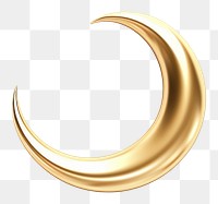 PNG Crescent moon jewelry gold white background.