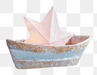 PNG  Outdoors paper boat watercraft.