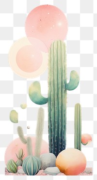 PNG Cactus plant creativity cartoon.