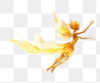PNG Fairy yellow flying creativity. AI generated Image by rawpixel.