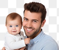 PNG Father smiles and holds his son portrait adult baby.