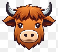 PNG Cute bull vector logo livestock cattle mammal.
