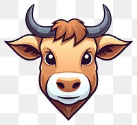 PNG Cute bull vector logo livestock buffalo cattle.