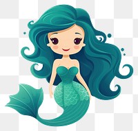 PNG Cute vector mermaid cartoon underwater creativity.