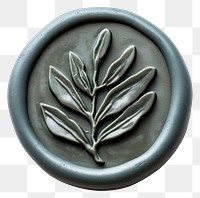 PNG Seal Wax Stamp olive leaf jewelry locket white background.