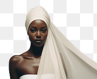 PNG African woman in wedding dress photography portrait fashion.