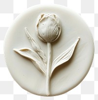 PNG Seal Wax Stamp tulip porcelain white art.