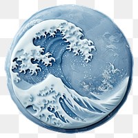PNG Seal Wax Stamp wave jewelry sea white background.