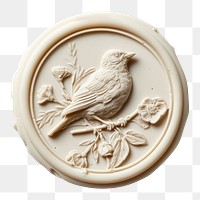 PNG Seal Wax Stamp bird and flowers animal craft art