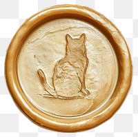 PNG Seal Wax Stamp cat illustration white background carnivora dishware.