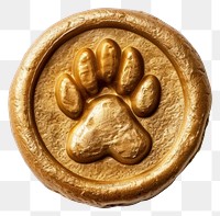 PNG Seal Wax Stamp cat paw jewelry craft white background.