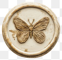 PNG Seal Wax Stamp minimal butterfly locket white background accessories.