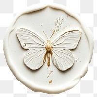 PNG Seal Wax Stamp minimal butterfly animal white background accessories.