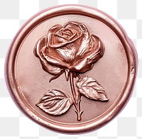 PNG Seal Wax Stamp of a rose jewelry locket bronze.