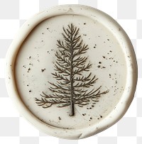 PNG Seal Wax Stamp of a vintage pine tree white background christmas porcelain.