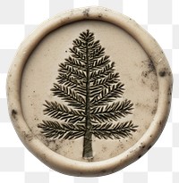 PNG Seal Wax Stamp of a vintage pine tree plant accessories decoration.