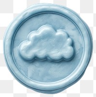 PNG Seal Wax Stamp of cloud blue white background porcelain.