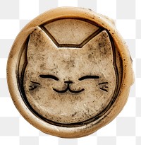 PNG Seal Wax Stamp smiling cat locket craft anthropomorphic.
