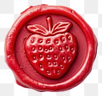 PNG Seal Wax Stamp strawberry food white background confectionery.