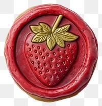 PNG Seal Wax Stamp strawberry food white background confectionery.