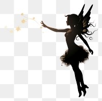 PNG Fairy silhouette dancing white background. AI generated Image by rawpixel.