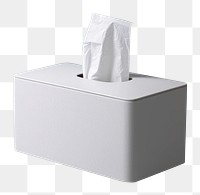 PNG White tissue box with a tin box lighting hygiene paper. 