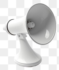 PNG White megaphone 3d model white background broadcasting electronics.
