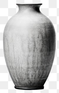 PNG  Grey vase monochrome porcelain pottery. AI generated Image by rawpixel.