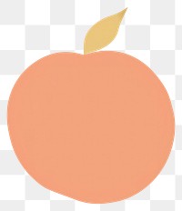 PNG  Illustration of a peach apple fruit plant.