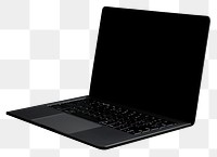 PNG  Laptop black computer screen.