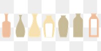 PNG  Illustration of vases border arrangement variation container.