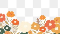 PNG  Illustration of a flowers border pattern plant art.