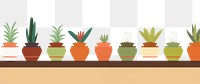 PNG  Flower pots border plant arrangement houseplant.