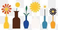 PNG  Illustration of flower vases border art arrangement creativity.