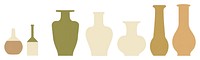 PNG  Illustration of flower vases border art pottery earthenware.