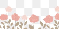 PNG  Illustration of rose flowers border pattern petal plant.