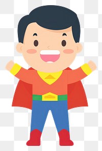 PNG Front asain happy boy white background superhero happiness. AI generated Image by rawpixel.